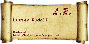 Lutter Rudolf névjegykártya